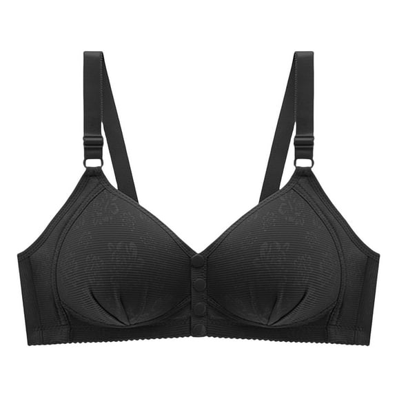 VISALY Bras for Women Front Closure, High Support Adjustable Strap Full Coverage Up Bras Comfortable No Underwire S, Wireless Bra, Front Closure Bras for Women, Bras (Black, 42)