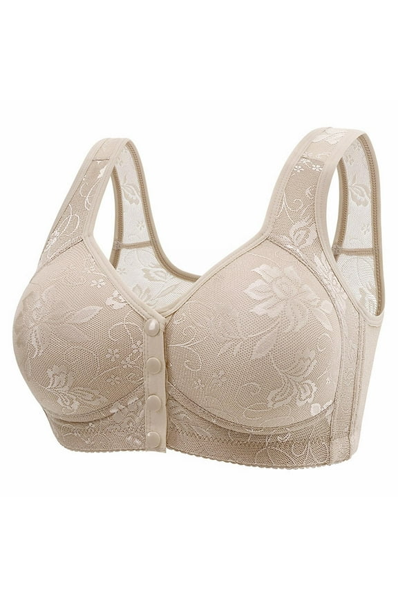 Bras for Women Front Closure, Women'S Open Front Bra Women'S Thin Plus Size Non Underwire Up Fixed Cup Tank Top Bra Cover, Wireless Bra, Front Closure Bras for Women, Bras (Gray, S)