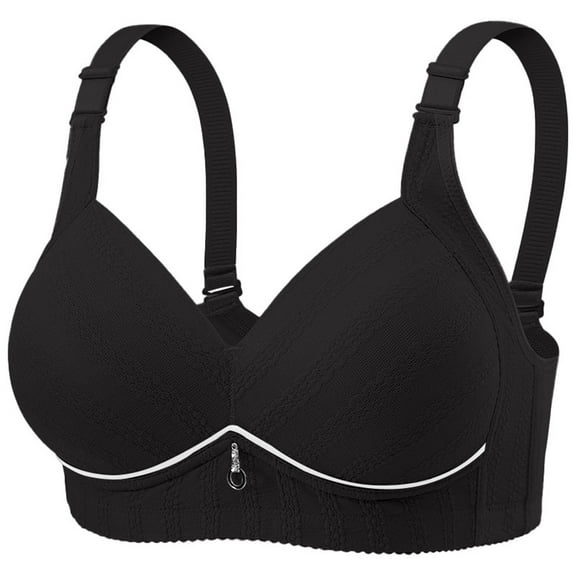 VISALY Bras for Women, High Support Adjustable Strap Full Coverage Up Bras Comfortable No Underwire S, Wireless Bra, Bras for Women No Underwire, Bras, Shapely Bra (Black, 38)