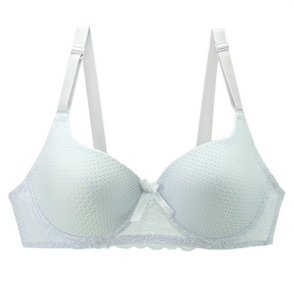 VISALY Bras for Women, High Support Adjustable Strap Full Coverage Up Bras Comfortable No Underwire S, Wireless Bra, Sports Bras for Women Large Bust (White, 85C)