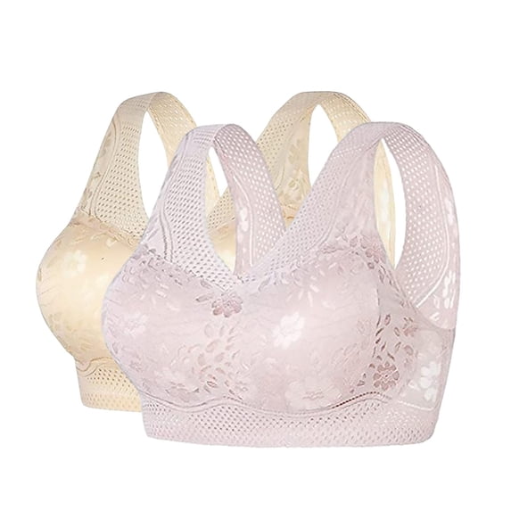 VISALY Bras for Women, High Support Adjustable Strap Full Coverage Up Bras Comfortable No Underwire Wireless Bras, Bra Pack, Bras for Women No Underwire, Bras (03# Yellow, 3XL)