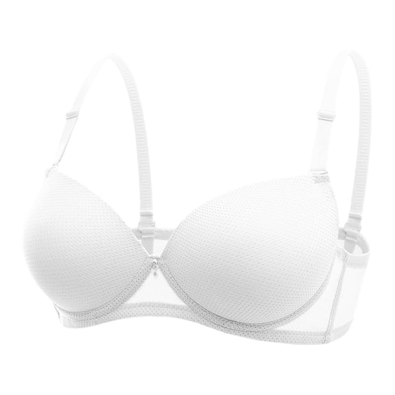 VISALY Bras for Women, Thin Laceless Comfortable Breathability Underwear Large Size Brater Buckle Female Bra, Wireless Bra, Bra Pack, Bras (White, 75)