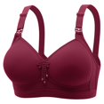 thumbnail image 1 of VISALY Bras for Women No Underwire Bras Plus Size Comfort Soft Bras Supportive Bralettes Cute Strong Support Sports, Wireless Bra, Bras for Women No Underwire, Bras (01# Wine, 38), 1 of 3