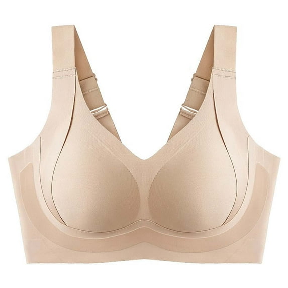 VISALY Bras for Women, Daily Comfort Wireless Shaper Bra Skin, Shapely Bra, Bras for Women No Underwire, Bras, Forme Posture Bra (Beige, L)
