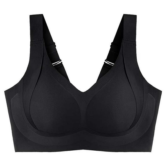 VISALY Bras for Women, Daily Comfort Wireless Shaper Bra Skin, Shapely Bra, Bras for Women No Underwire, Bras, Forme Posture Bra (Black, M)