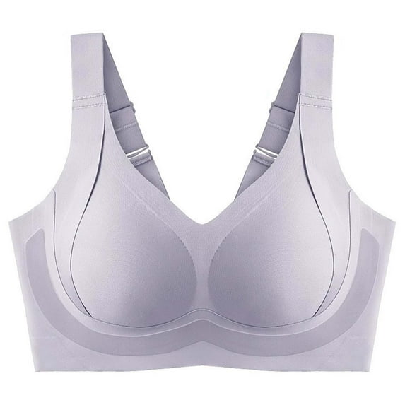 VISALY Bras for Women, Daily Comfort Wireless Shaper Bra Skin, Shapely Bra, Bras for Women No Underwire, Bras, Forme Posture Bra (Gray, 5XL)