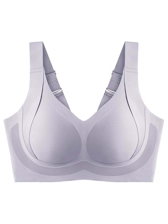 Bras for Women, Daily Comfort Wireless Shaper Bra Skin, Shapely Bra, Bras for Women No Underwire, Bras, Forme Posture Bra (Gray, L)