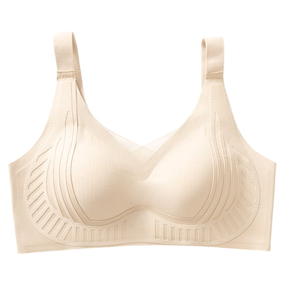 VISALY Bust Shaping Bra Lift Bras Push Up Full Coverage Bralettes 2026 Lift Bras Wire Free Shaping Bra Lift Bras for Women Full Coverage Support Bras Wireless Comfort Bra Soft Lift Bras Beige Xl