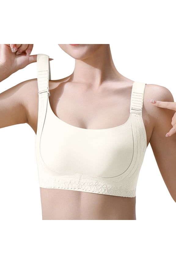 Bust Shaping Bra Lift Bras Push Up Full Coverage Bralettes Wire Free Bralette Seamless Support Bra Wire Free Push Up Full Support Bra Full Coverage Push Up Bras Bust Lift Bra Beige L