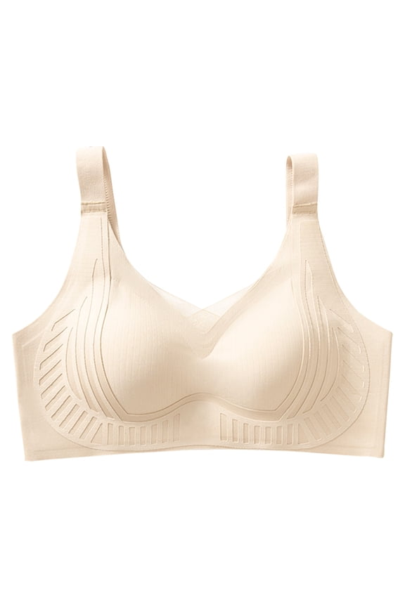 Bust Shaping Bra Lift Bras Push Up Full Coverage Bralettes Wire Free Push Up Wire Free Support Bra Support Shaping Bra Full Coverage Push Up Bras Wireless Comfort Bra Push Up Bra Beige M