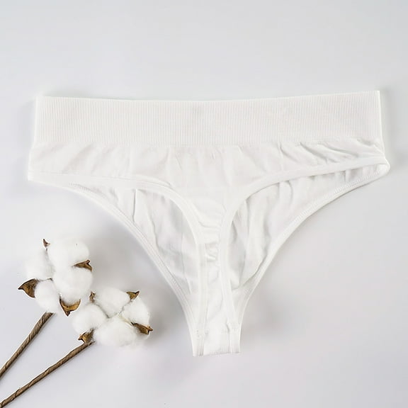 VISALY Cheeky Panties Breathable Underwear Womens High Waisted Bikini Underwear Smooth Underwear Breathable Ladies High Waisted Underwear Seamless Underwear Bikini Panties White M
