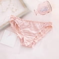 thumbnail image 1 of VISALY Cheeky Panties Lace Panties Ladies Panties Ice Silk Seamless Panties Solid Color Lace Panties Low Waist Ribbon Briefs Silk Panties Seamless Underwear For Women Panties For Women Hot Pink M, 1 of 3