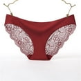 thumbnail image 1 of VISALY Cheeky Panties Lace Panties Womens Underwear Lace Low Waist Soft Lace Breathable Stretchy Briefs Comfortable Panties For Ladies Seamless Underwear Plus Size Panties Panties For Women Wine L, 1 of 3