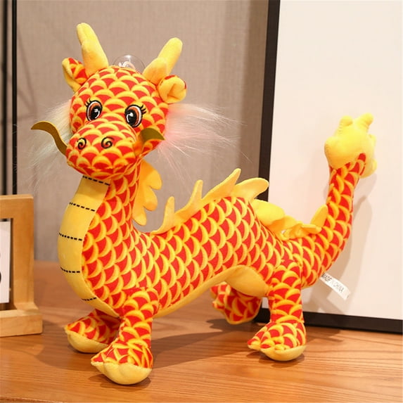 VISALY Chinese Dragon Plush 2024 Chinese New Year Dragon Stuffed Animals Zodiac Plush Figure Toys Mascot Dragon Plush Toy for Spring Festival Decorations Chinese New Year Gifts