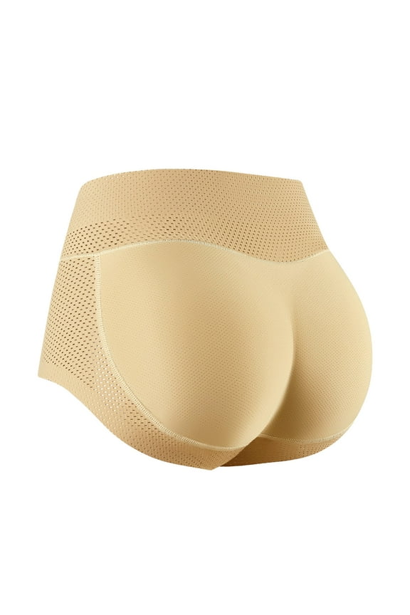 Cotton Underwear, Body Sculpting Buttocks Artifact Hip Lifting Pants Peach Hip Buttocks Buttock Pad Underwear, Butt Lifting Leggings for Women, Panties (Beige, M)