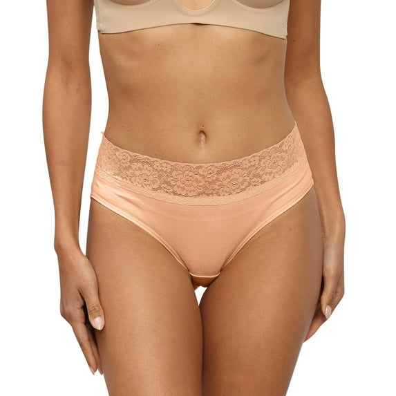 VISALY Cotton Underwear for Women Bikini Panties, Women's Large Size Breathable Soft Cotton Boxer, Demifill Teen Girls Period Underwear Cotton Soft Women Panties Ladies Panties Size 7, Orange,L