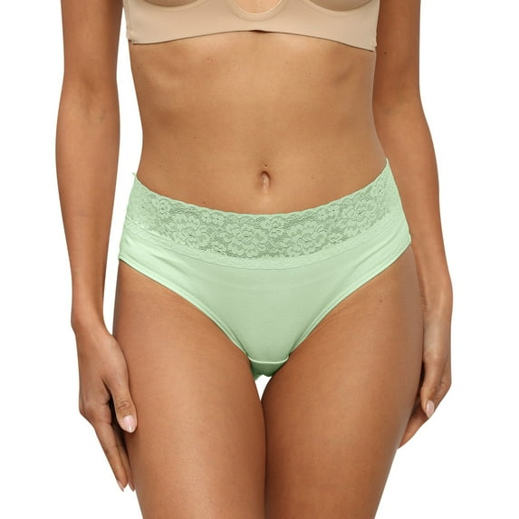 VISALY Cotton Underwear for Women Bikini Panties, Women's Large Size Breathable Soft Cotton Boxer, Demifill Teen Girls Period Underwear Cotton Soft Women Panties Ladies Panties Size 7, Green2,L