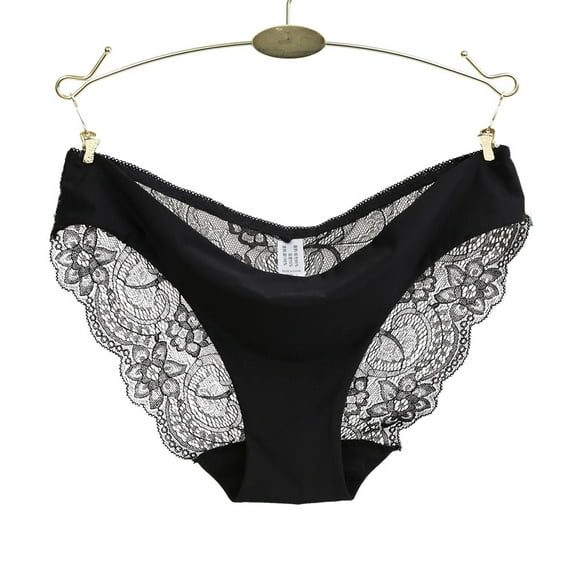 VISALY Cotton Underwear for Women Cheeky Panties, Low-Rise Briefs Women Lace Cotton Panty, Cotton Underwear Bikini Panties Demifill Teen Girls Period Underwear Cotton Soft Women Panties, Black,L