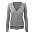 thumbnail image 1 of VISALY Cropped Cardigan Long Sleeve Cardigan Women's V Neck Cardigan Sweater Plus Jacket Solid Color Knitted Sweater Button Down Cardigans Thin Cardigans Lightweight Grey Xxl, 1 of 4