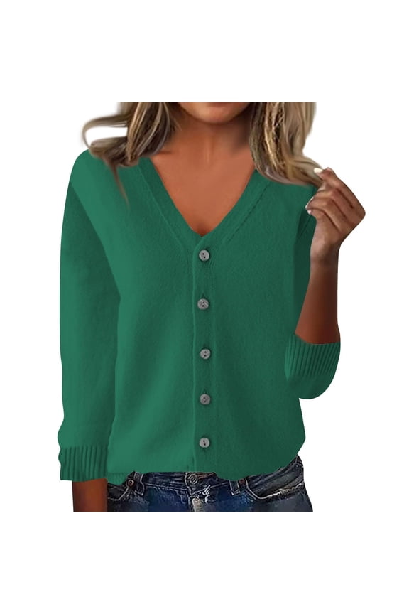 Cropped Cardigan Long Sleeve Cardigan Womens Cardigan Sweaters Button Down V Neck Knit Sweater Jacket Lightweight Comfy Open Front Cardigan Coats Crochet Cardigan Warm Cardigan Army Green L