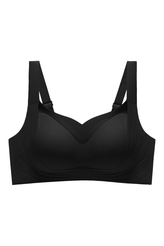 Custom Bust Lift Shaping Bra Shape Lifting Bra for Seniors Soft Bralettes for Seniors Women Full Coverage Bralettes Push Up Seniors Bra Jelly Wireless Bras No Underwire Bra Black L