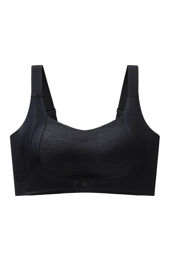 Custom Bust Lift Shaping Bra Shape Lifting Bra for Seniors Wireless Soft Bras Supportive Bras Comfy Soft Bralettes for Seniors Wireless Seamless Bra Everyday Wear Bras T-Shirt Bra Black L