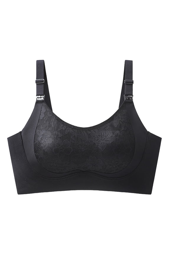 Custom Bust Shaping Bra Lifting Shaping Bra for Women Full Coverage Lace Bra Plus Size Push Up T-Shirts Bras Wirefree Support Seamless Comfy Soft Bralettes for Seniors Women Black M