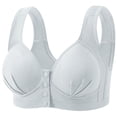 thumbnail image 1 of VISALY Daisy Bras for Older Women Front Closure Wireless Push Up Bras Support Bras Gathering Bras Full Coverage Wireless Bra Wirefree Support Bras Bra for Seniors Front Closure Bra Silver 40, 1 of 2