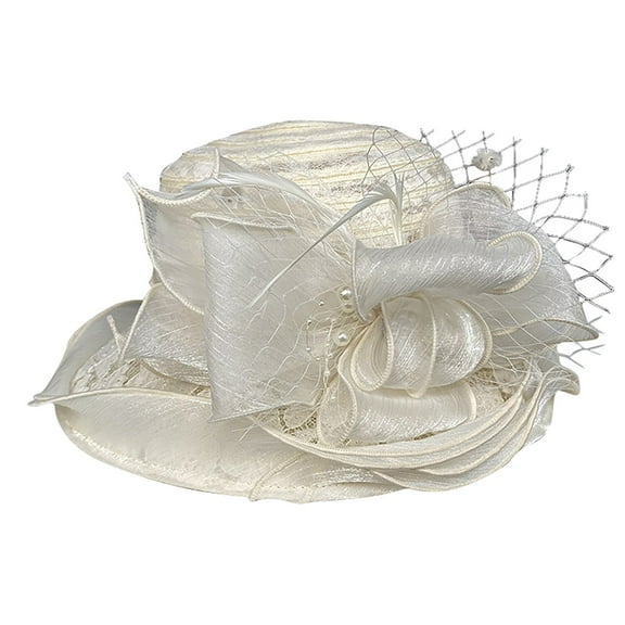 VISALY Derby Hats Bonnet for Sleeping | Wide Brim Church Hats for Women Fascinators Tea Party Hat Church Womens Sun Hats Wide Brim Wide Brimmed Sun Hats for Women Teal Fascinators