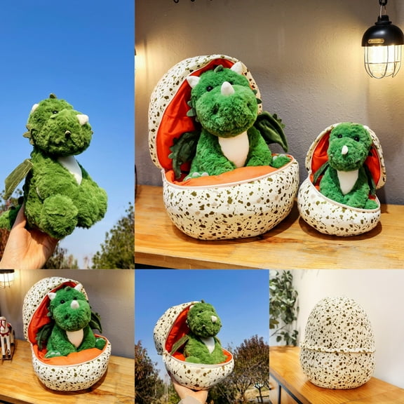VISALY Dinosaur Egg Stuffed Animal Plush Toy Dinosaur Hatching Eggs Plush Doll Dinosaur Stuffed Animal Toy with Plush Dinosaur & Egg Pillow for Girls Boys Birthday 30cm