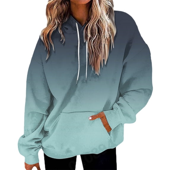 VISALY Fashion Hoodies Pullover Sweatshirt Long Sleeve Print Oversized Sweatshirt Pullover with Pocket Trendy Sweater Tunic Tops Oversized Casual Tops Jackets Casual Tops Long Sleeve Black L