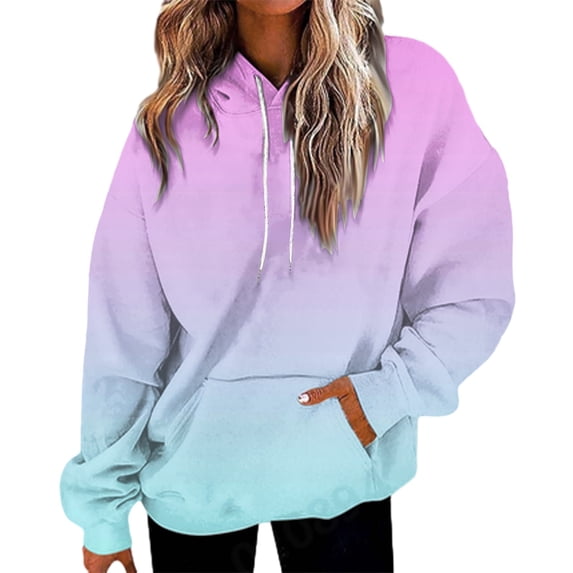 VISALY Fashion Hoodies Pullover Sweatshirt Long Sleeve Print Oversized Sweatshirt Pullover with Pocket Trendy Sweater Tunic Tops Oversized Fashion Sweatshirt Casual Sweatshirt Hoodies Trendy Pink M