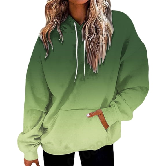 VISALY Fashion Hoodies Pullover Sweatshirt Long Sleeve Print Oversized Sweatshirt Pullover with Pocket Trendy Sweater Tunic Tops Warm Hoodies Fashion Sweatshirts Casual Crewneck Sweatshirt Green Xl