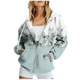 thumbnail image 1 of VISALY Fashion Hoodies Sweatshirts Full Zip Hoodies Oversized Fall Trendy Print Sweatshirt Long Sleeve Casual Hoodies with Pocket Jacket Coat Drawstring Hooded Lightweight Hoodie Basic Tops Grey L, 1 of 8