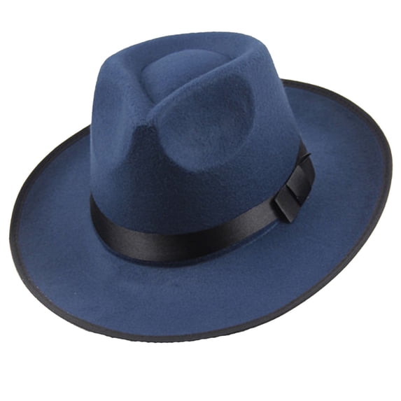 VISALY Fedora Wide Brim Fedora Hats for Men | Sun Hats for Women Wide Brim Sun Protection Hats Black Fedora Hats Wide Brim Hat for Men Wide Brim Church Hats Wide Brim Hats Black and White Hats, 1Pair