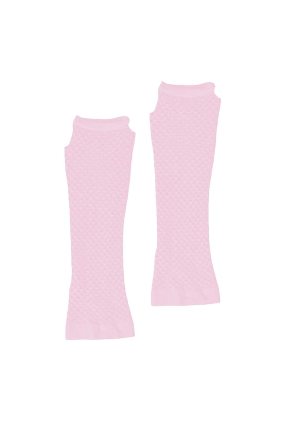 Fishnet Gloves Fingerless Arm Sleeve Mesh Neon Gloves for Women Men 80S Party Costume Accessories Pink One Size
