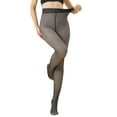 thumbnail image 1 of VISALY Fleece Lined Tights for Women Leggings Thermal Pantyhose Fake Translucent Opaque High Waisted Stockings Winter Warm Sheer Tight Black F, 1 of 6