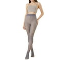 thumbnail image 1 of VISALY Fleece Lined Tights for Women Leggings Thermal Pantyhose Fake Translucent Opaque High Waisted Stockings Winter Warm Sheer Tight Grey L, 1 of 7