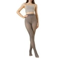 thumbnail image 1 of VISALY Fleece Lined Tights for Women Leggings Thermal Pantyhose Fake Translucent Opaque High Waisted Stockings Winter Warm Sheer Tight Khaki F, 1 of 7