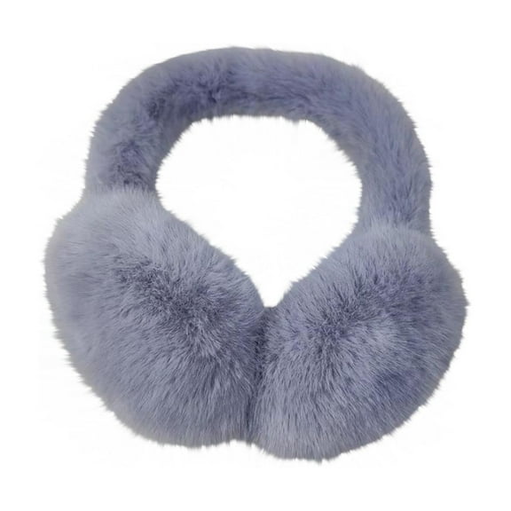 VISALY Fluffy Ear Muff for Women Plush Earmuffs Kids Winter Warm Earmuffs Girls Boys Cold Weather Ear Warmer Unisex Foldable Soft Ear Covers Grey One Size