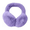 thumbnail image 1 of VISALY Fluffy Ear Muff for Women Plush Earmuffs Kids Winter Warm Earmuffs Girls Boys Cold Weather Ear Warmer Unisex Foldable Soft Ear Covers Purple One Size, 1 of 3