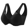 thumbnail image 1 of VISALY Front Closure Bras Wireless Bras Deep V Veck Push Up Bras with Wide Straps Bralette Minimizer Bras Sports Bras Bralette Soft Bras Comfy Bras for Women Everyday Bras Breathable Bras Black M, 1 of 8