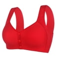 thumbnail image 1 of VISALY Front Closure Bras for Women, Women Shaped Cup Front Button Bra with out Wires Vest Style Plus Size Bra, Bras for Older Women, Bras, Forme Posture Bra (Red, 40), 1 of 9