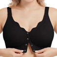 thumbnail image 1 of VISALY Front Closure Jelly Bras for Old Women Wireless Push Up No Underwire Full Coverage Seamless Comfy Front Snap Support T-Shirt Bras Soft Supportive Compression Convenient Bras Black M, 1 of 8
