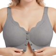 thumbnail image 1 of VISALY Front Closure Jelly Bras for Old Women Wireless Push Up No Underwire Full Coverage Seamless Comfy Front Snap Support T-Shirt Bras Soft Supportive Compression Convenient Bras Grey Xxl, 1 of 8