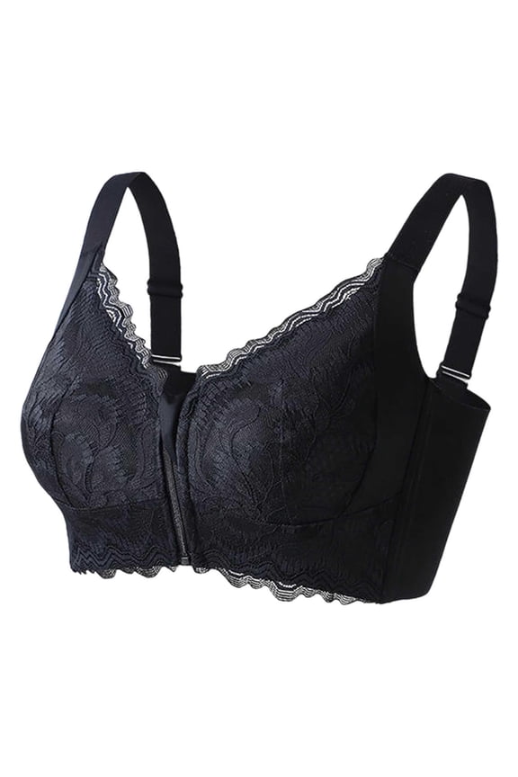 Front Zip Wireless Lifting Bra Comfortable Wireless Bra Everyday Bra Lift Bust Shaping Bra Lifting Minimizer Bra Lift Full Coverage Bra Seamless Bralette Supportive Wireless Bra Black 36