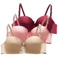 thumbnail image 1 of VISALY Half-Cup Bra Seamless Underwear Women Pack, Women's 3Pc Smooth Underwire Thin Push-Up Half-Cup Bra Women's 3Pc Smooth, Womens Bathing Suit Tops with Bra Support Shapedly Bra, #B Pink,XL, 1 of 3