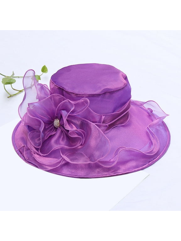 Hats Wide Brim Church Hats for Women | Sun Hats for Women Wide Brim Sun Protection Hats Womens Sun Hats Wide Brim Flower Wide Brim Derby Hats Wide Brim Hats Womens Wide Brim Sun Hat