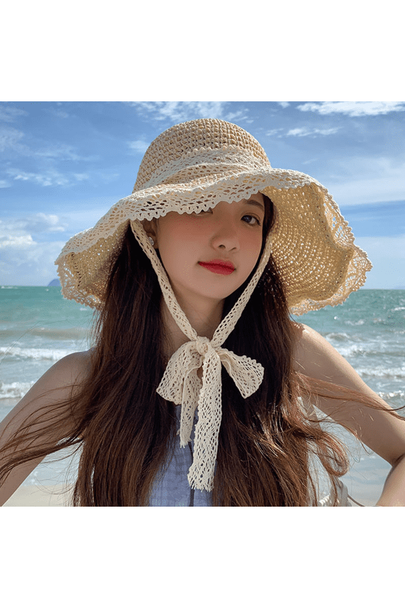 Hats Womens Hats Summer | Summer Hats Straw Hats for Summer Women's Hats Summer Women Fold Lace Outdoor Sunshade Hat Basin Hat Fisherman Sun Hats Derby Hats Summer Hats for Women 2025 | 1 Pack