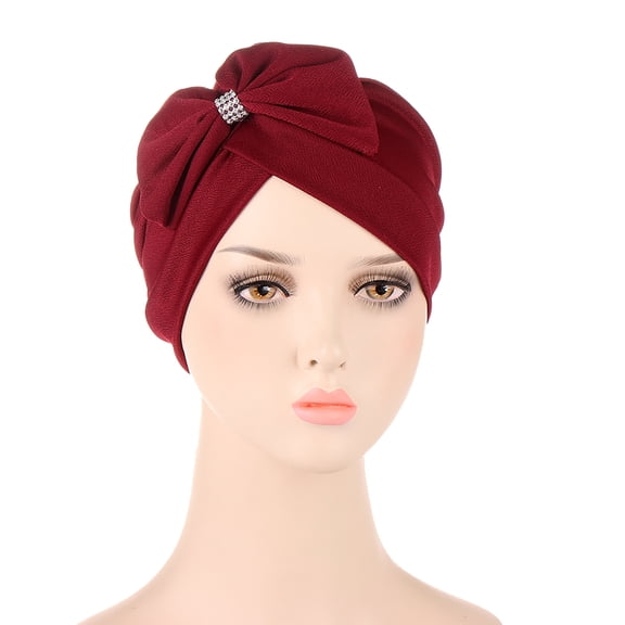 VISALY Headband Womens Head Wraps | Cancer Headwear for Women Chemo Hair Headbands Bow Turban Hat Turban Hat Muslim Cancer Hair Headbands Wrap Cap Black Hair Head Coverings, 1Pair